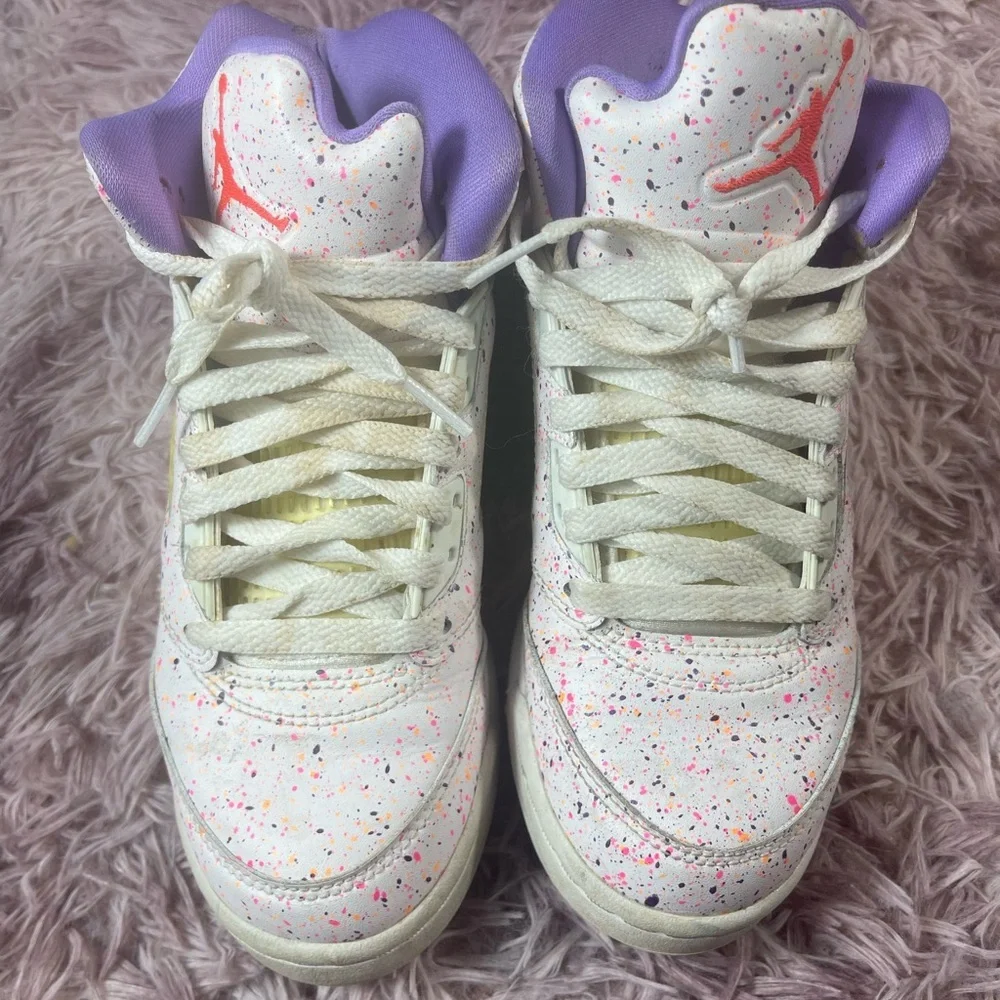 Nike Air Jordan 5 Retro GS‎ Easter Shoes White / Multi CT1605-100 Size 4 Y